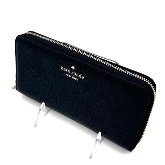 Kate Spade Leila Large Continental Wallet Black/ Gold (NWT) main image 4